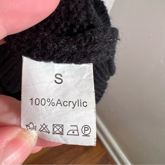 Striped Cold Shoulder Sweater Loose Knit Beige Black Peach S - Picture 10 of 10